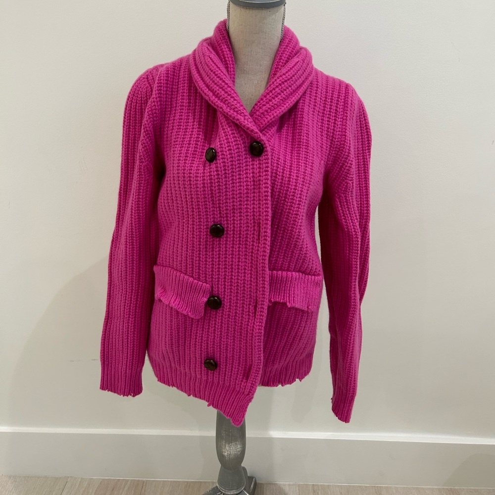Pink wool cardigan